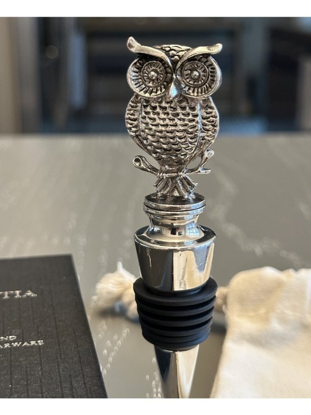 Homestia Owl Wine Bottle Stopper Reusable Cork Bottle Topper Barware Accessory